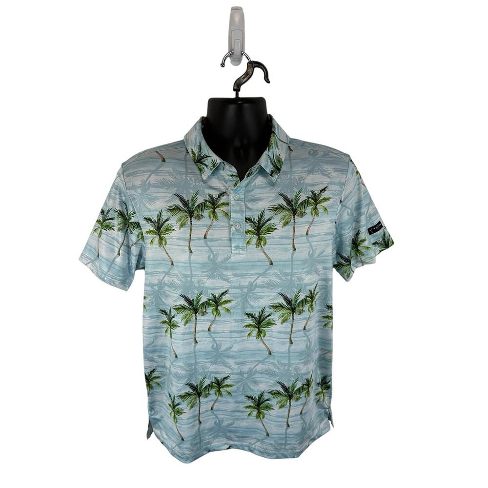 Yatta Golf Polo Tropical Beach Print Size Small Lightweight Performance